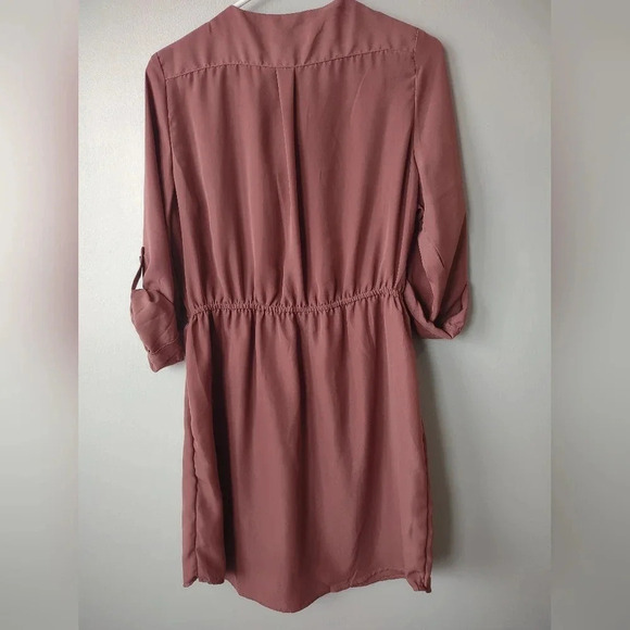 Rue 21 lightweight brown dress size Large, pockets, mini length Y2K, cowgirl - Picture 4 of 5